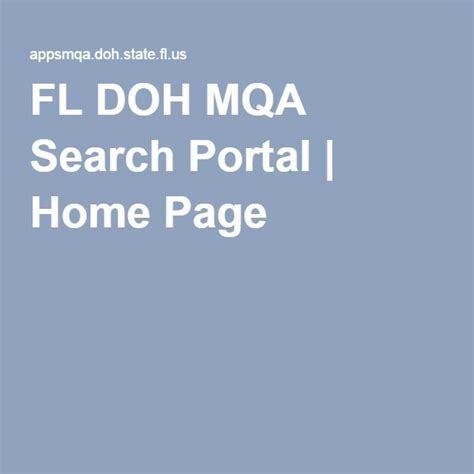 FL DOH MQA Search Portal 